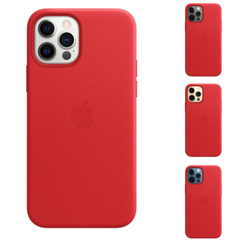 Чохол Leather Case with MagSafe на Iphone 12 і 12 Pro Red